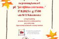 Jesienny koncert 17.11.2023 r. – zaproszenie