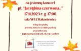 Jesienny koncert 17.11.2023 r. - zaproszenie